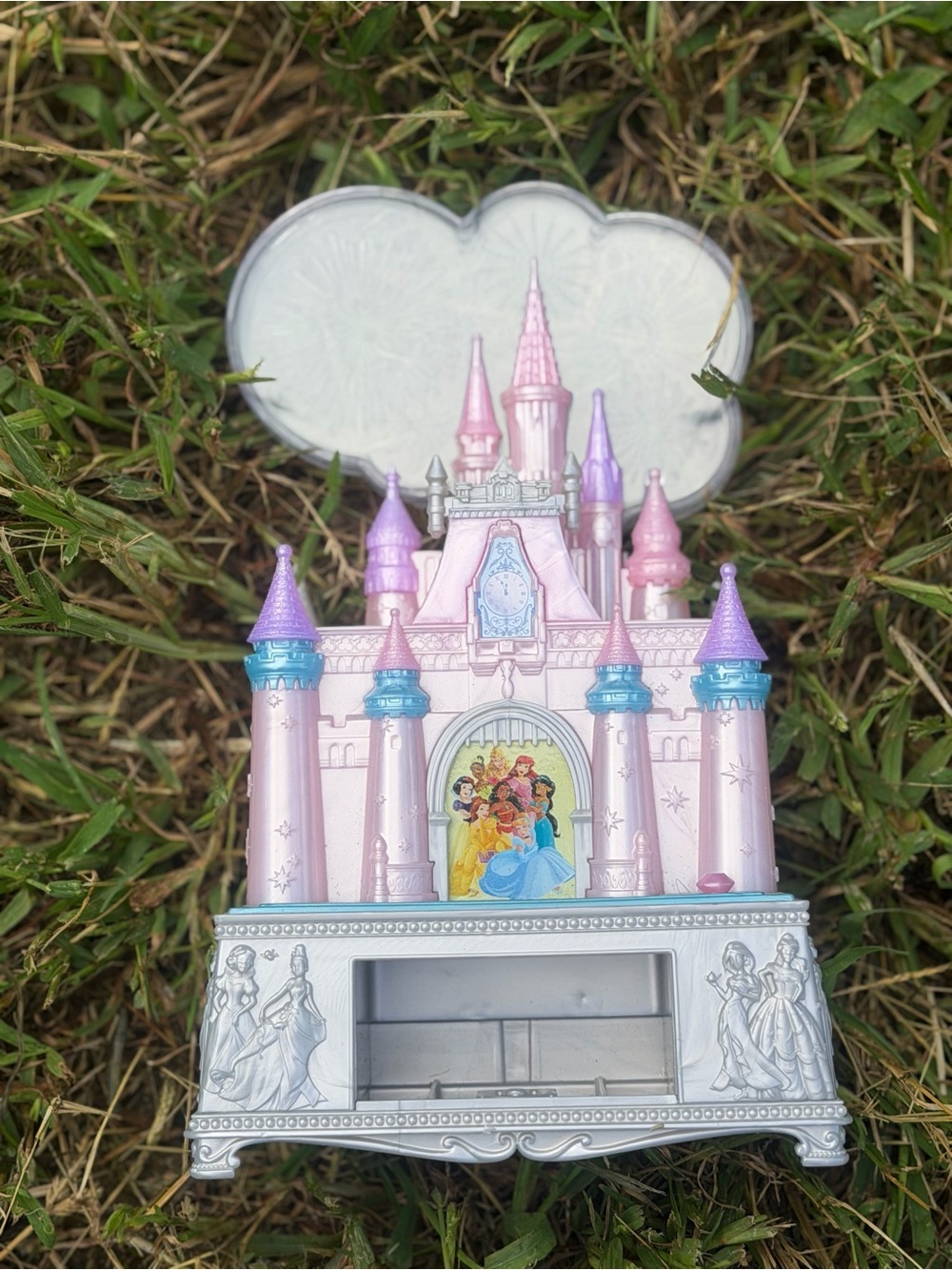 Disney Pink and Purple Princess Castle Music Jewelry Box